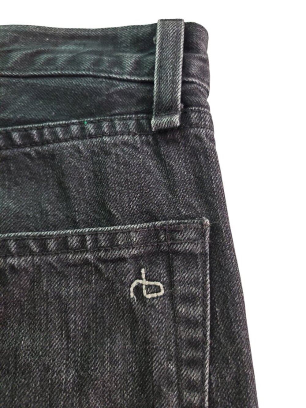 RAG & BONE SZ 30 Women's High-rise Skinny Destroyed Knee Frayed Raw Hem Black - Picture 7 of 13